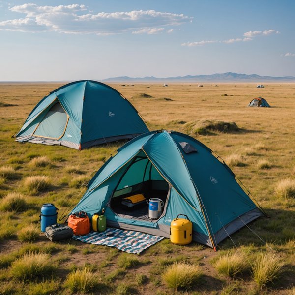 Quels sont les équipements nécessaires pour un camping en région de steppe en été?